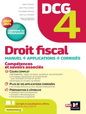 cover image of DCG 4--Droit fiscal--Manuel et applications--Millésime 2023-2024